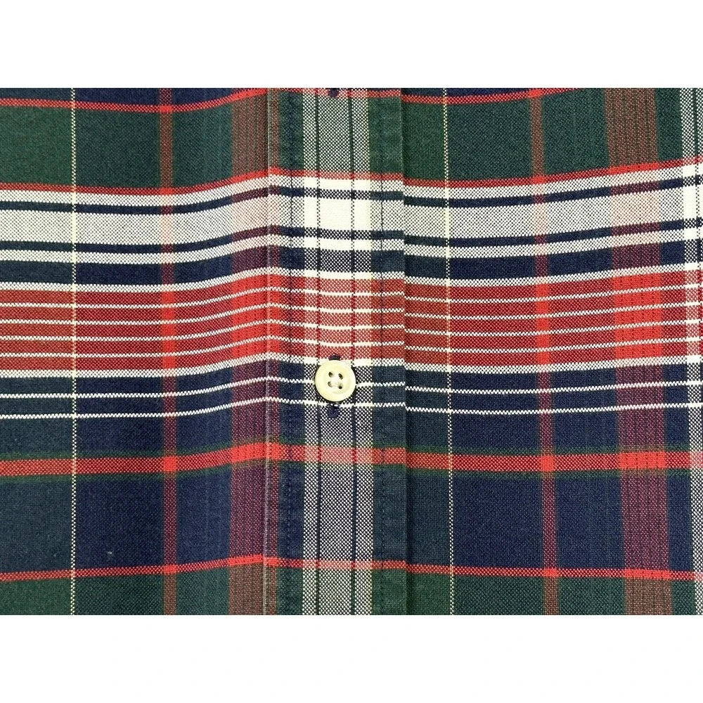 Ralph Lauren Plaid Shirt Mens‎ Medium Green Heavy Cotton Preppy Y2K Polo
